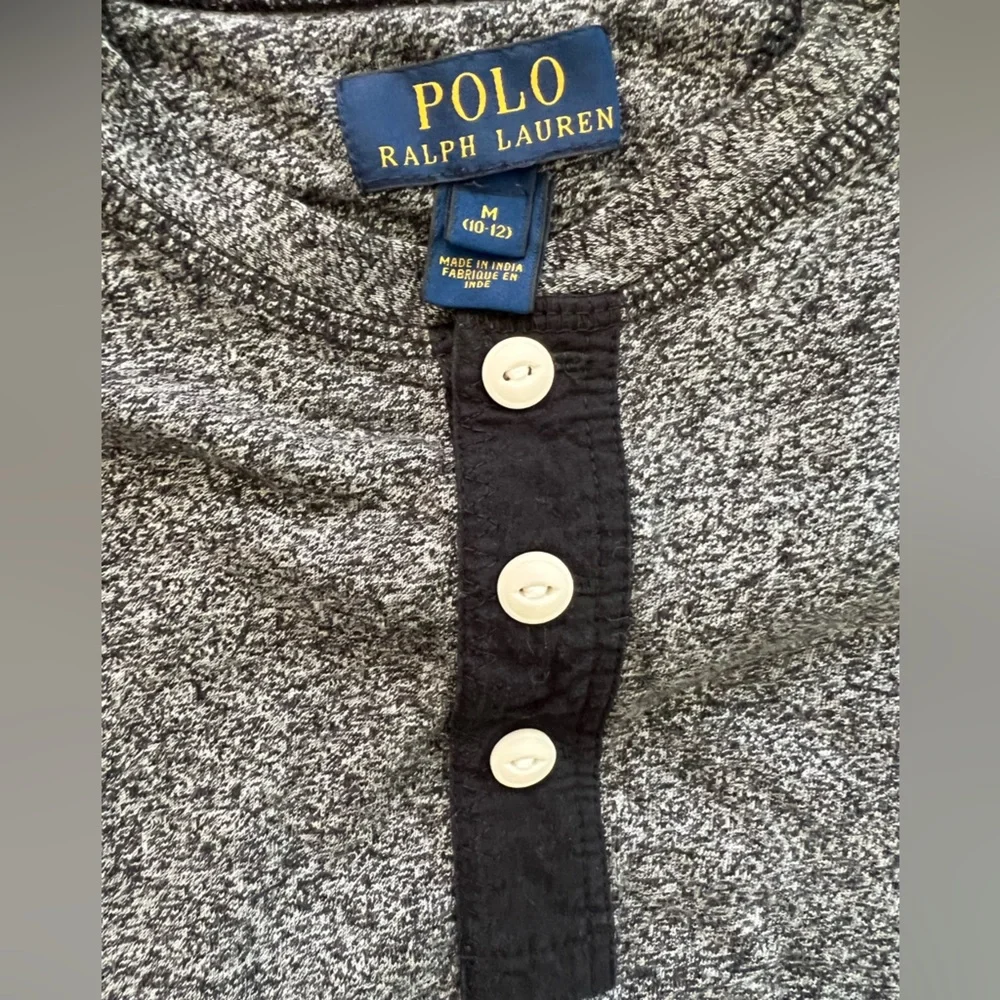 Ralph Lauren Boys' Yellow and Black Gingham Button-Down and gray Henley shirt